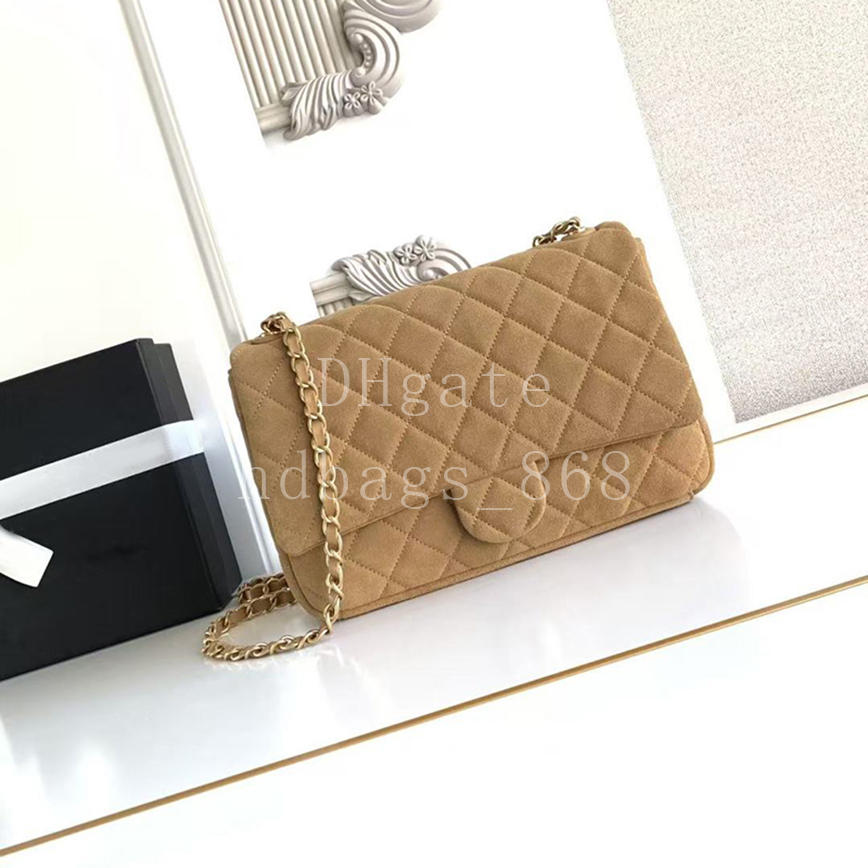 Mirror quality Designer Vintage Flap bag Handbag Luxury Suede Calfskin Lambskin Shoulder bag Fashion Crossbody bags Chain bag 26cm with Box C059