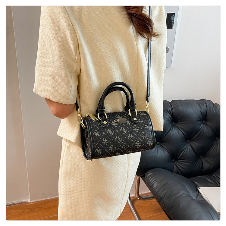 designer bag Handbag Shoulder New Large Capacity Simple Commuter Crossbody Letter Print Round Barrel Bag
