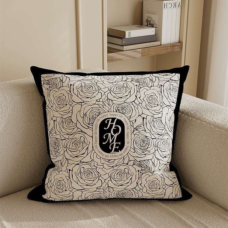 Light Luxury High-End Beige Abstract Art Modern Minimalist Pillowcase for Living Sofa Model Room