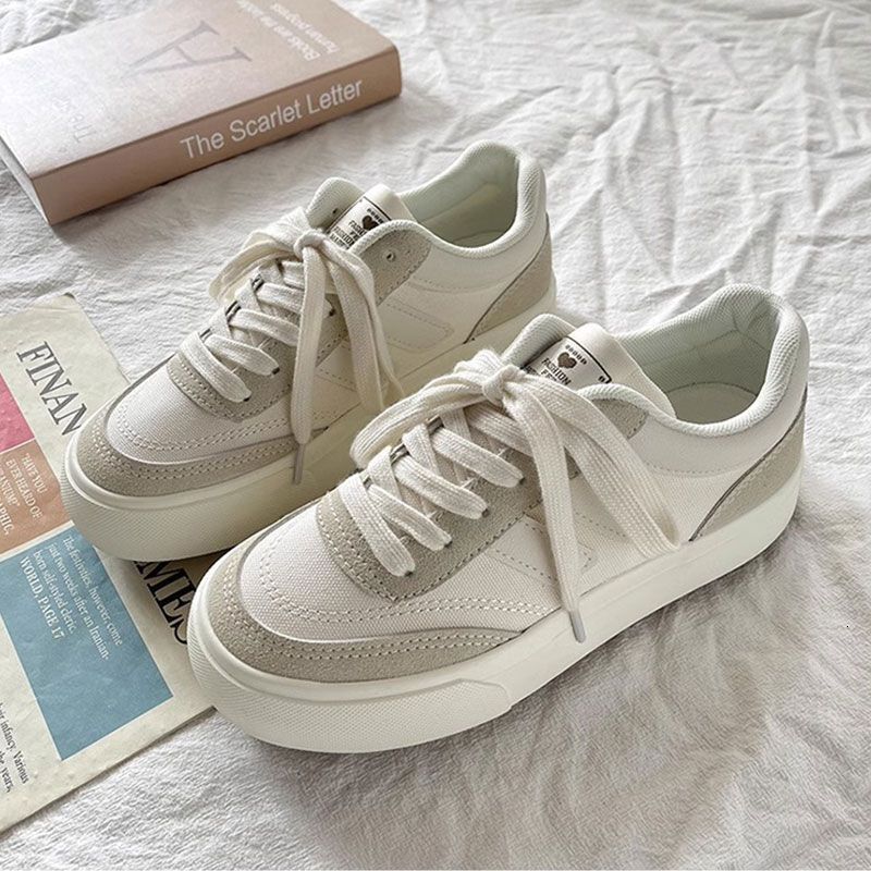 Ddmysports Platform Canvas For Women Spring And Autumn New Niche Original Retro Versatile Sneakers Hong Kong Style Student White Shoes Outdoor Shoes