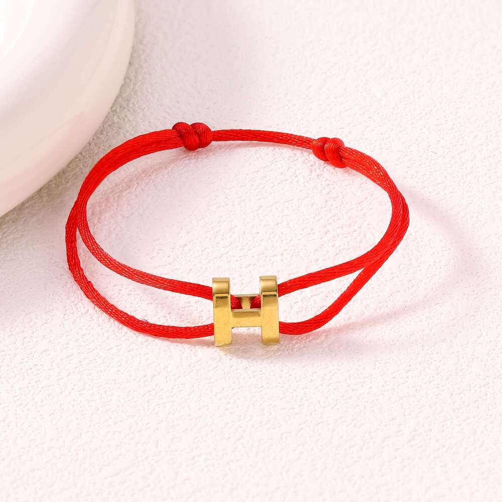 Cross-Border Hot Sale Simple I-Shaped Adjustable Small Gold Buckle Versatile Hand Jewelry Couple Bracelet Ins Style