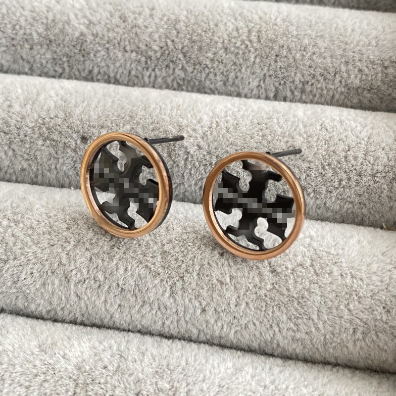 No Fading Luxury Designer Earrings Titanium Steel Women Earrings Black Color Hollow T Letter Fashion Earrings For Boys Girls Wholesale