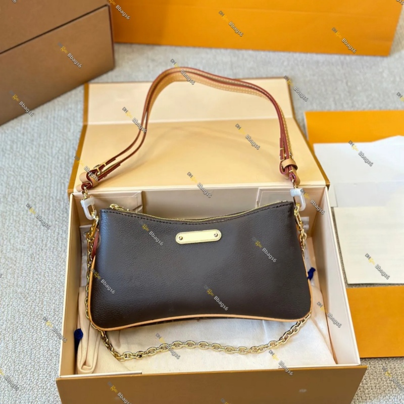 Top designer Liv pochette Hobo Chain Handbag Women Leather Shoulder bag sleek design Denim Crossbody Purse Lady Classic Luxury Clutch