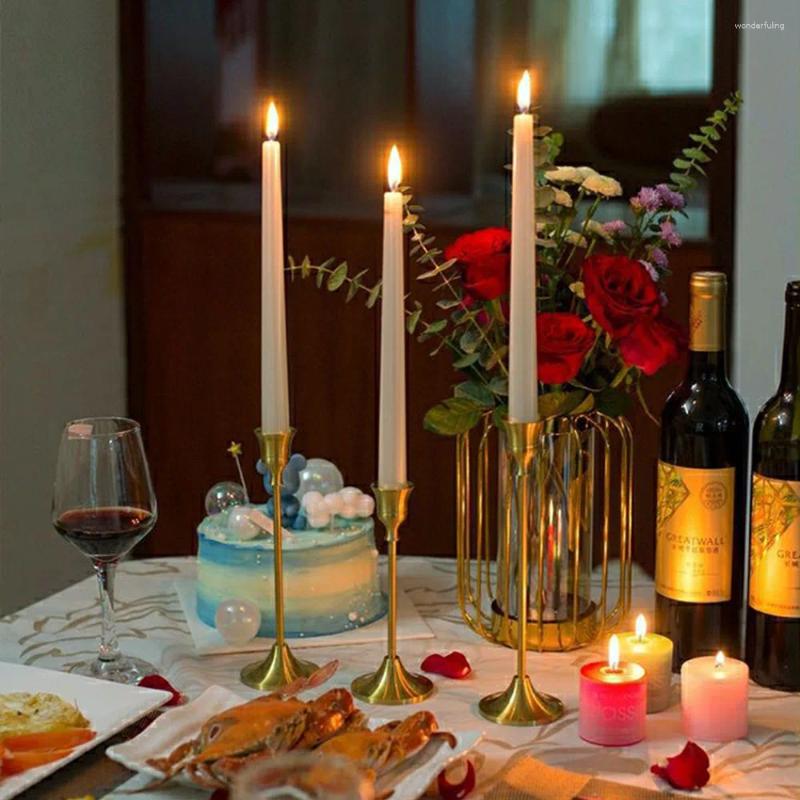 Candle Holders Set Of 3 Vintage Elegant Metal And Aluminum Tabletop Suitable For Wedding Anniversary Home El Decoration H260310