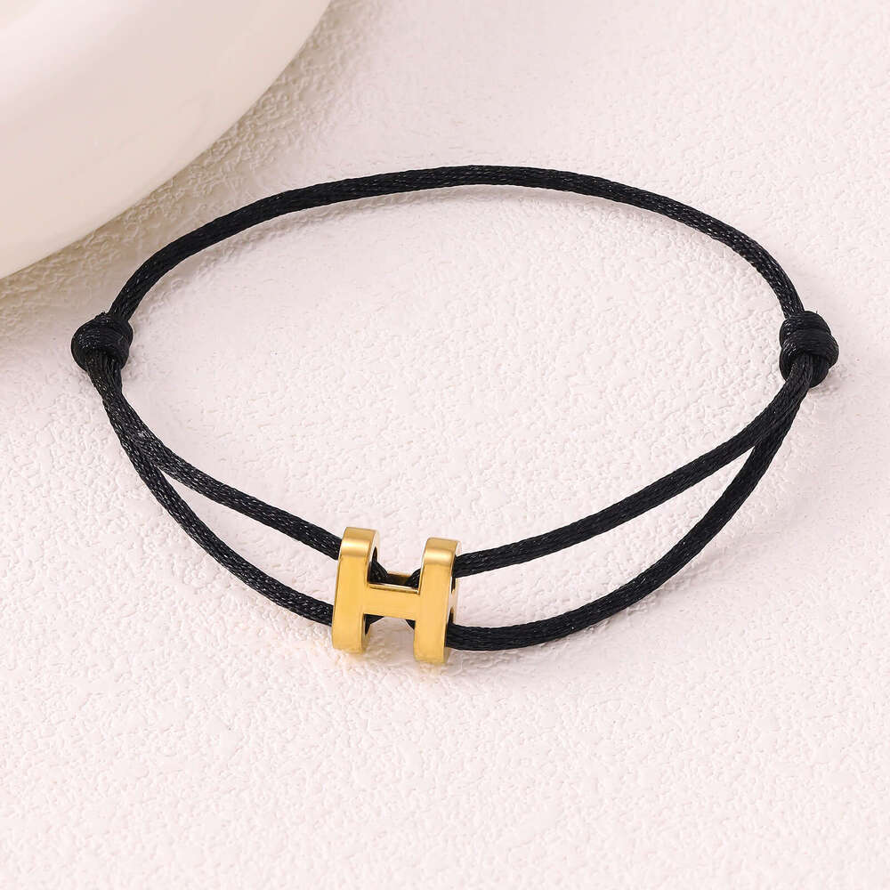 Cross-Border Hot Sale Simple I-Shaped Adjustable Small Gold Buckle Versatile Hand Jewelry Couple Bracelet Ins Style