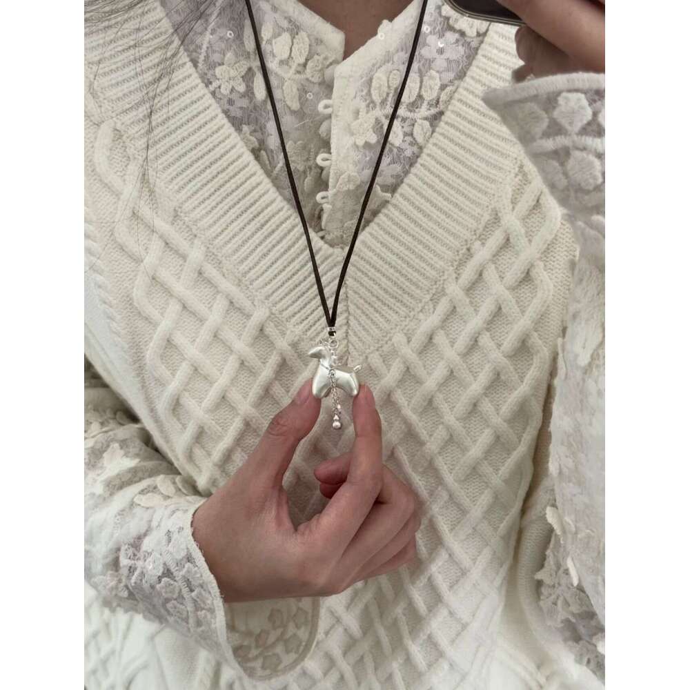 Fortune Little Horse Fulu Wealth Tassel Copper Coin Gourd Couple Long Sweater Chain Necklace Women Pendant Accessories Men