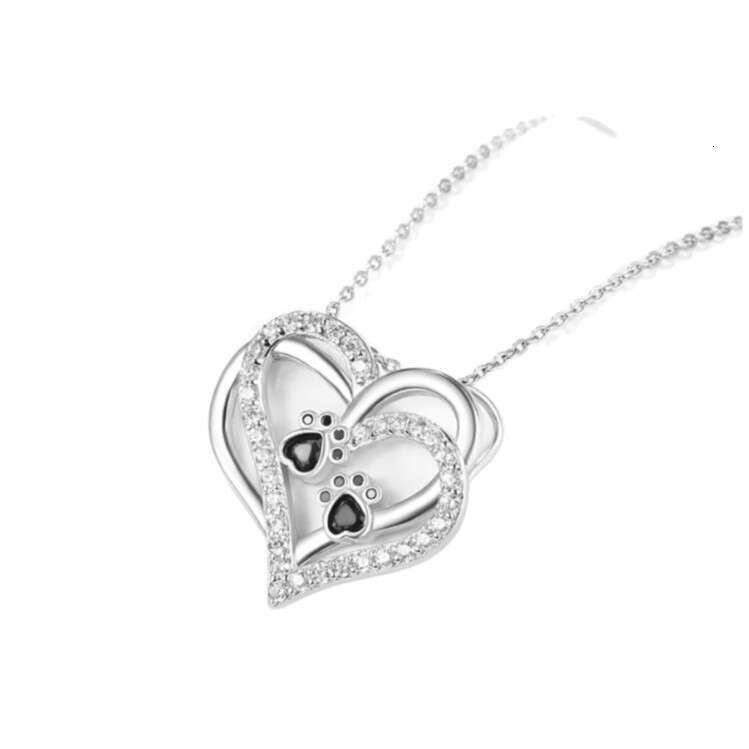 S925 Sterling Silver Heart Diamond Pendant Necklace Creative Mom Gift for Mother's Day Bestselling Women's Collarbone Chain Jewelry