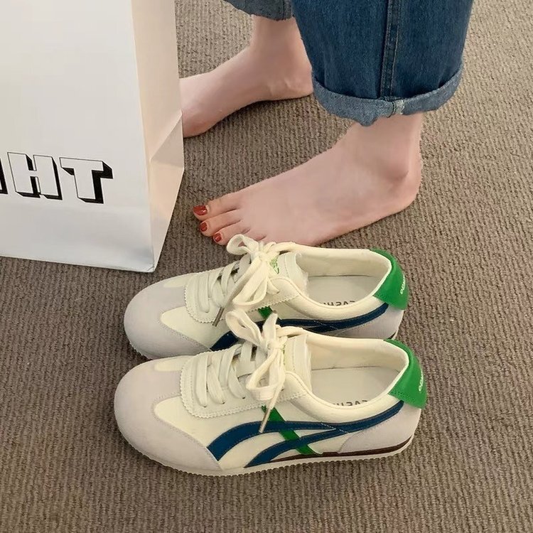 Ddmysports Casual Shoes For Women German Training Flat Leather Surface White Summer New Versatile Soft Sole Non Slip Sneakers Outdoor Shoes