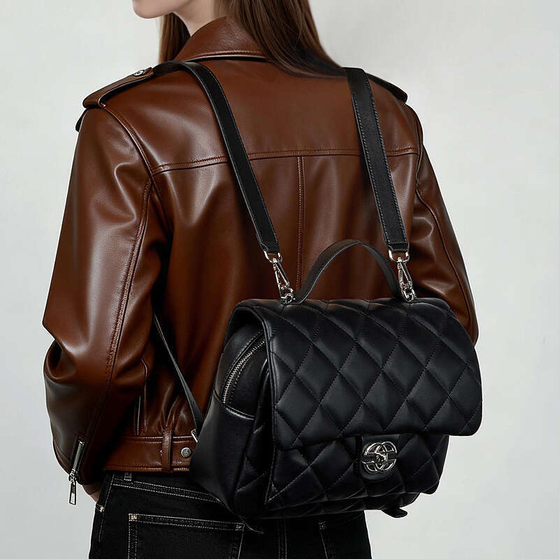 Luxury shoulder bag handbag Hobo winter new leather high-end feeling diamond grid backpack large capacity travel exquisite commuting versatile backpac