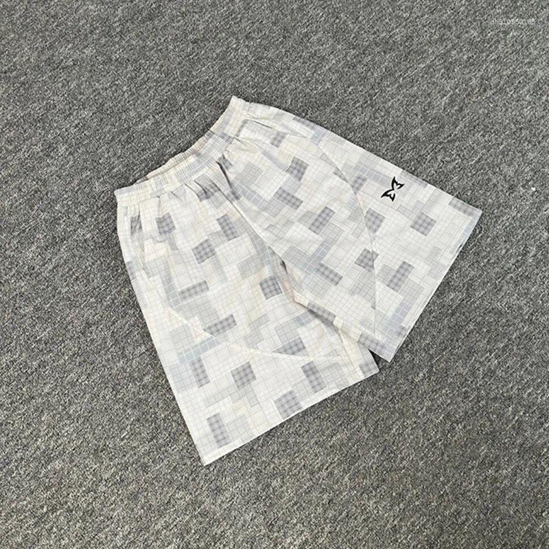 Men's Shorts 26SS High Quality Inside Mesh Grey Checkered Men Women Unisex Casual Fashion Camouflage Drawstring Breeches Tags