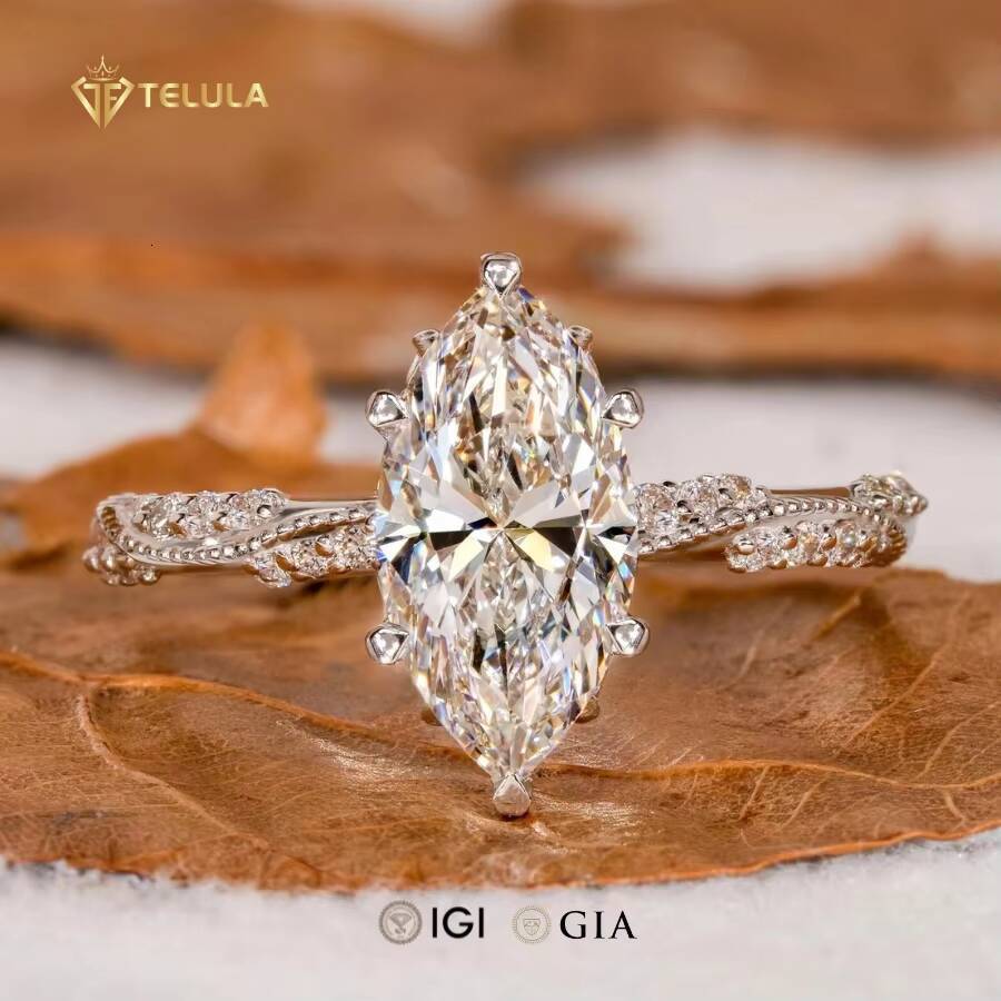 14K Solid Gold Lab Grown Diamond Engagement Ring IGI Certified HPHT Jewelry Bridal Gift Customer Lab Diamond Ring