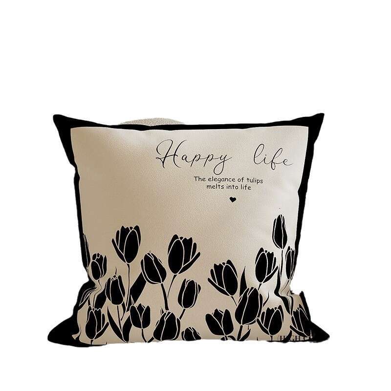 Light Luxury High-End Beige Abstract Art Modern Minimalist Pillowcase for Living Sofa Model Room