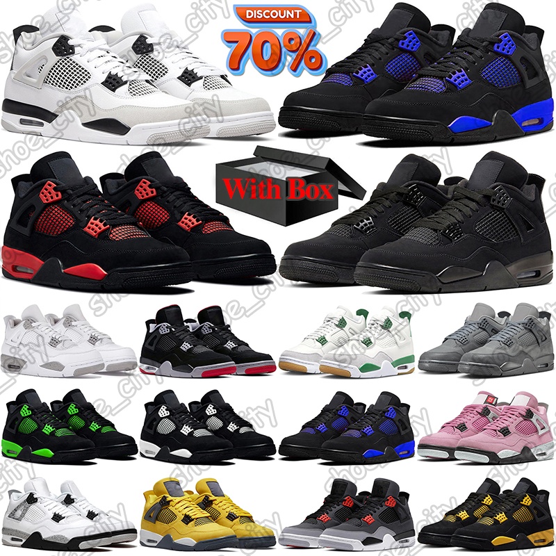 free shipping with box jordan4shoe basketball shoes 4s designer sneakers outdoor trainers men womens Panda Black Cat 4 Red Thunder Bred White Oreo Seafoam mens women