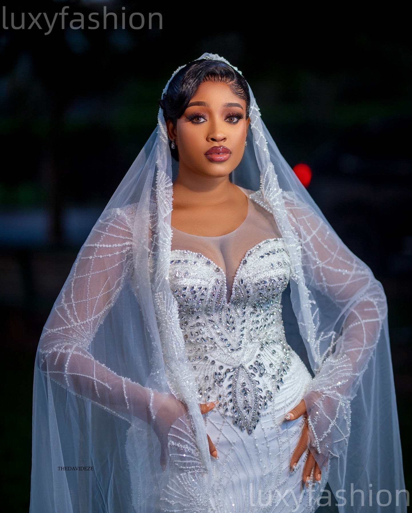 2026 Arabic Aso Ebi Plus Size Ivory Wedding Dress Beaded Crystals Sheer Neck Full Sleeves Sequined Bridal Gowns Dresses ZJ060