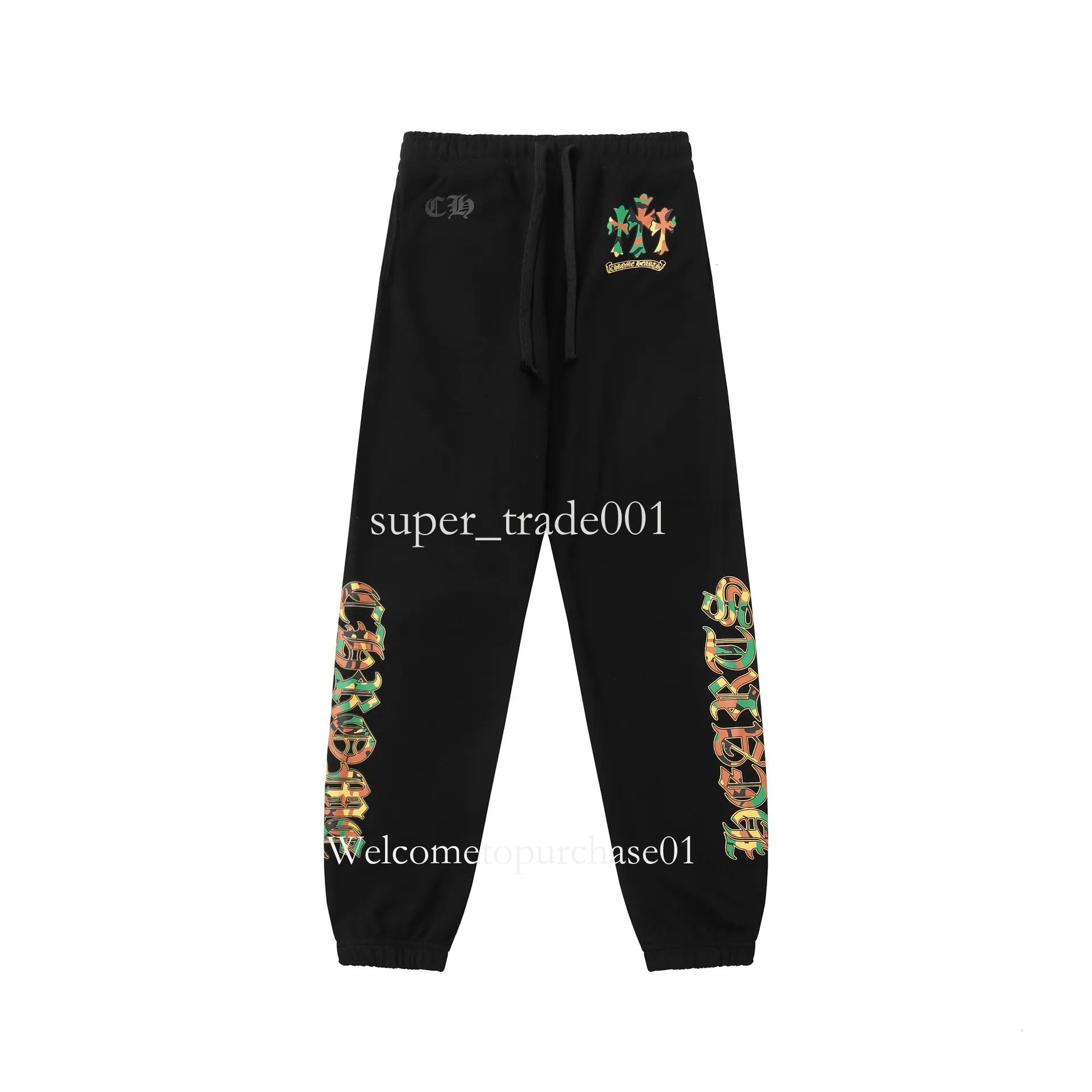 Chrome Pants Mens Pant Designer Pants High Quality Paint Style Printed Sweatpants Fashion High Street Jogger Men's Sweatpants Hip Hop Rock Street CH Heartspants a59