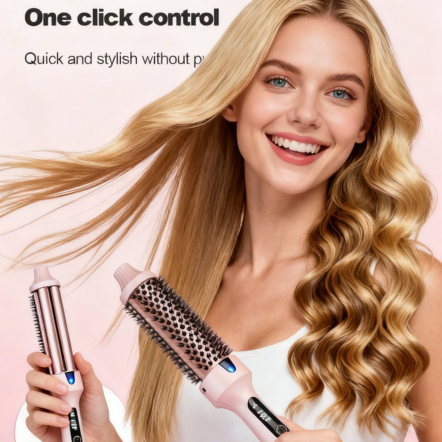 Ceramic Hot Brush Hair Styling Volumizer, Root Lift & Smoothing Tool for Fine Thin Hair, Easy to Use