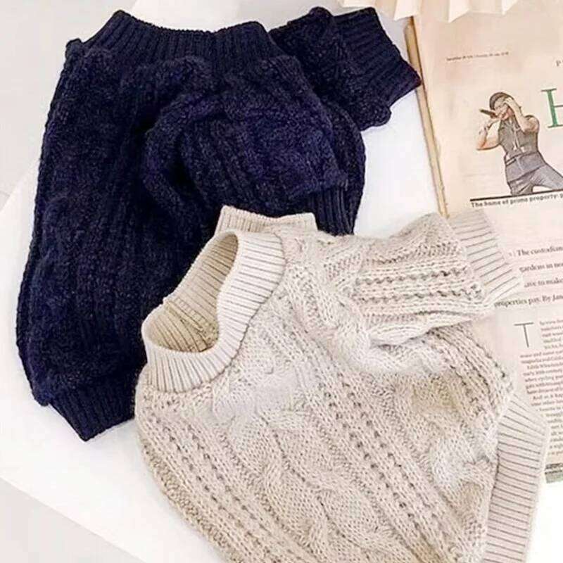 Winter Warm Sweaters Luxury Puppy Knit Pullovers Cute Cat Turtleneck French Bulldogs Dog Clothes Pet Outfits 26L0104