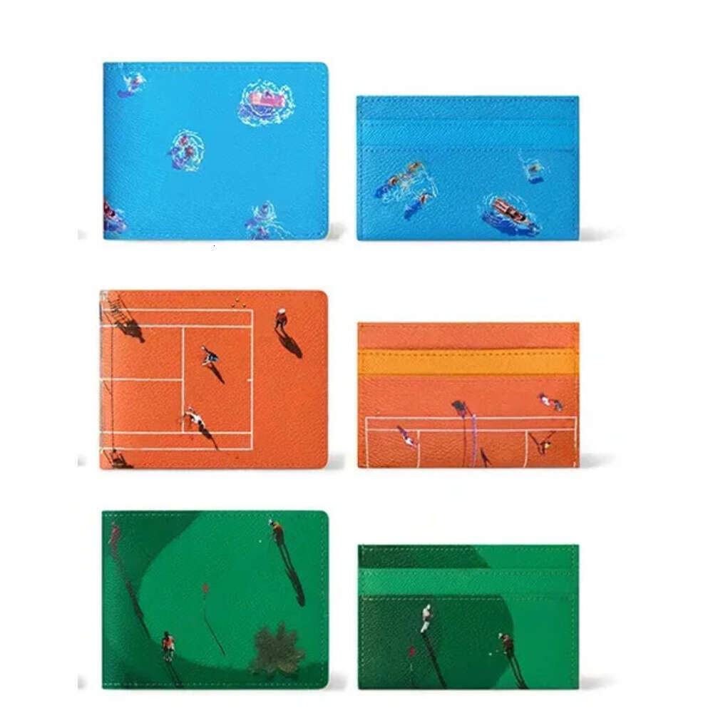 Fashion Multi Slot Zero Wallet Holiday Sports Series Foldable Wallet Football Model Card Holder Passport Bag Designer Eallet Golf Swimming Ski Passport Holder