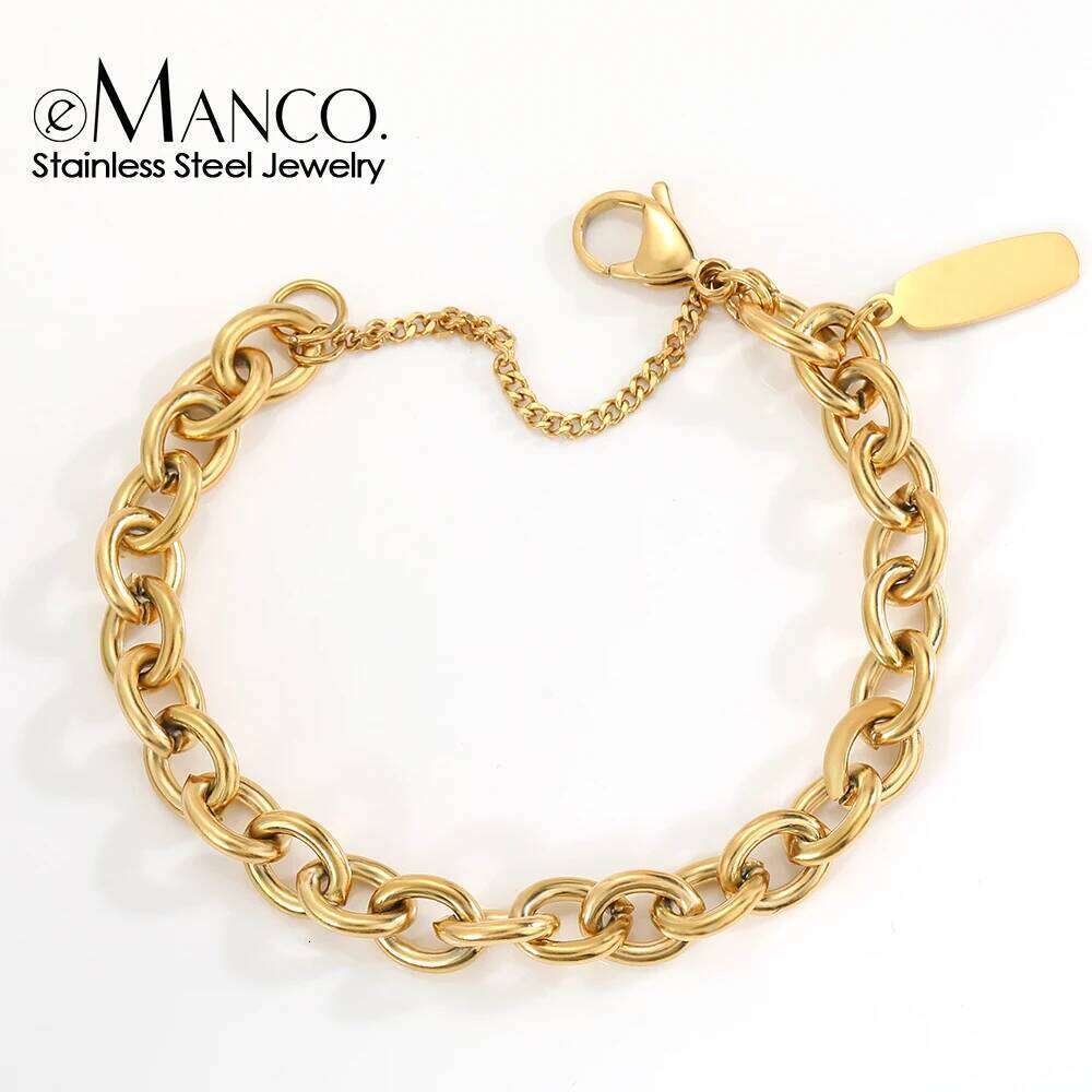 eManco Punk Stainless Steel Handmade Chain Fashion Jewelry Women Gift Wedding Bracelet Birthday Party