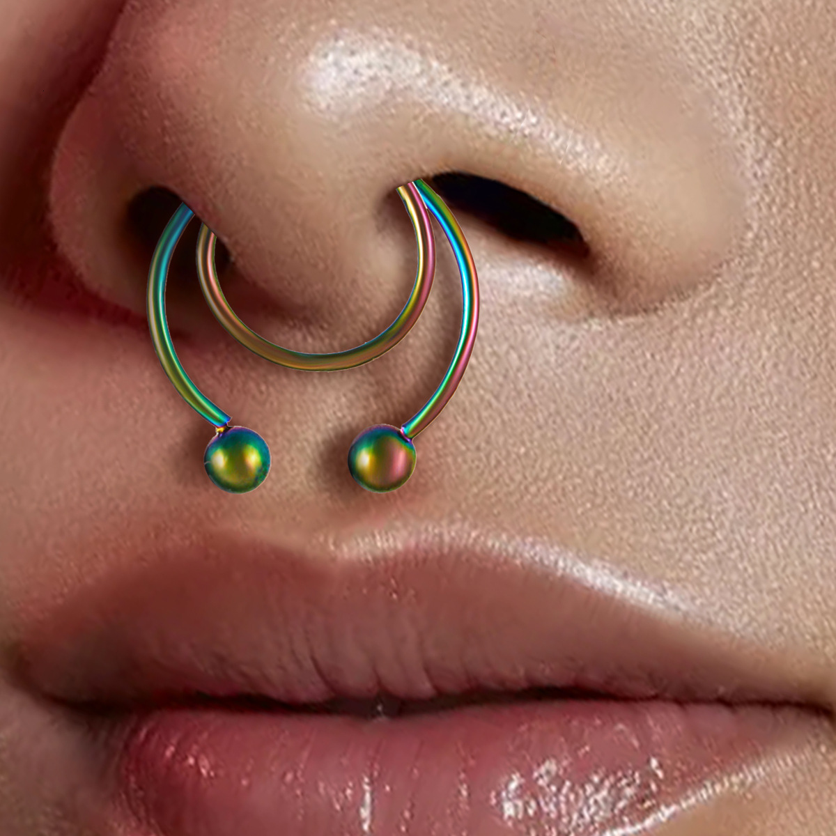 Stainless Steel Clip Unisex Ins U-Shaped Non-Pierced Stud Nose Ring Piercing Jewelry