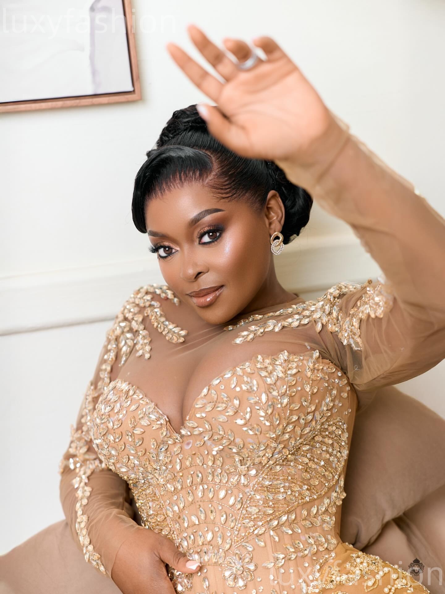 2026 Aso Ebi Champagne Mermaid Prom Dresses Beaded Crystals Sequined Illusion Evening Formal Party Second Birthday Engagement Gowns Dress For Special 