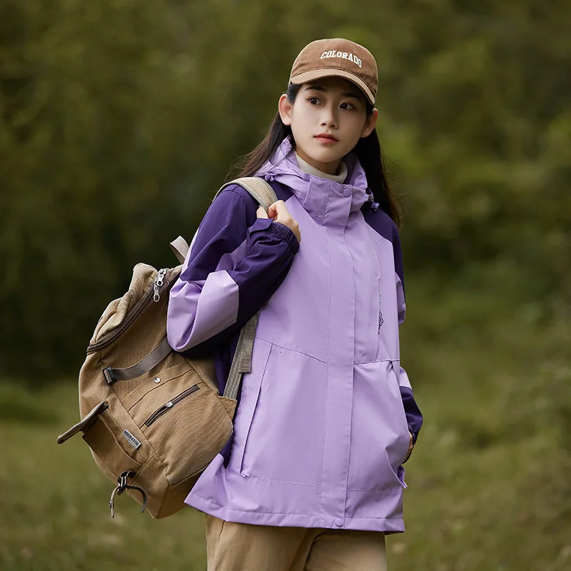 Woman Outdoor Jackets Hiking Jacket Waterproof Windproof Camping Coat 100 Nylon girl Sports Versatile 251231