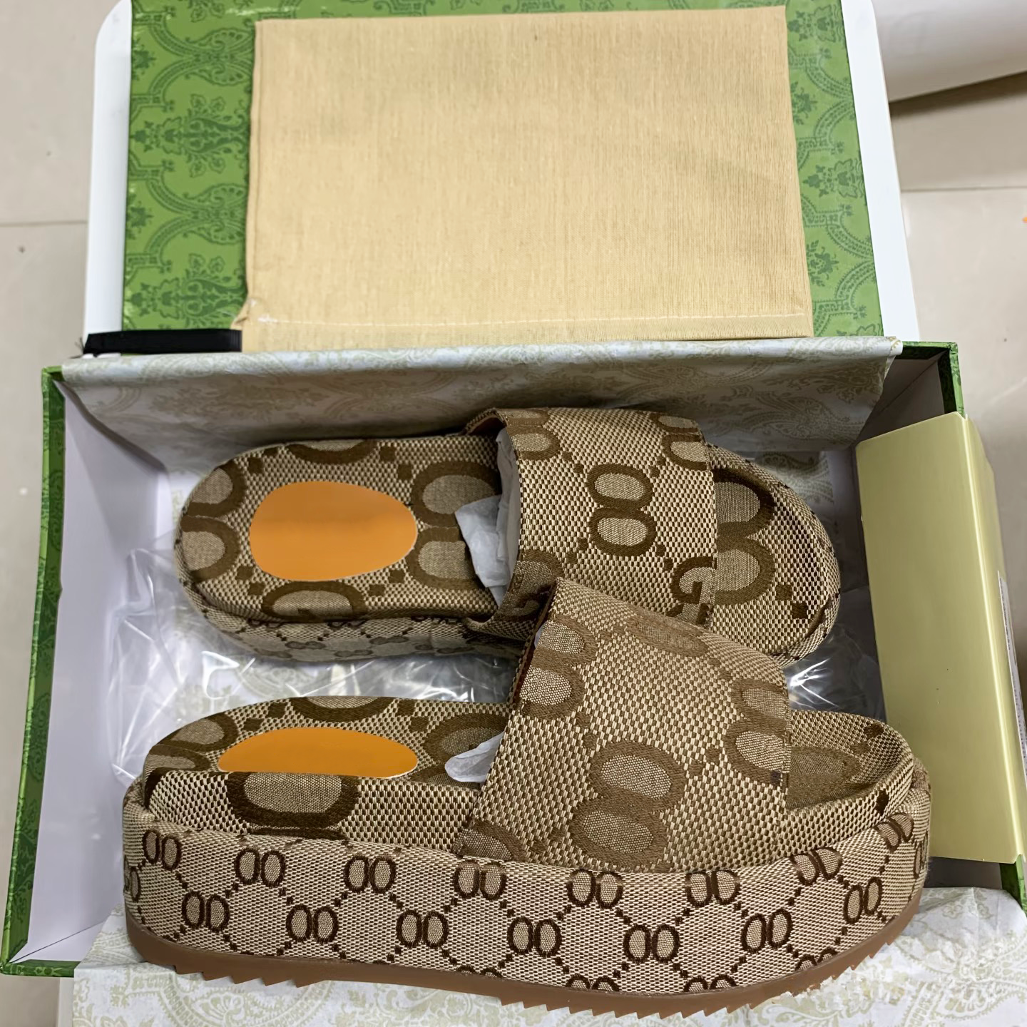 Designer fashion slippers Sandals sliders embroidered canvas Flat Mules Platform Embroidered Linen High Heel Sandal platform Shoes designer sandals women