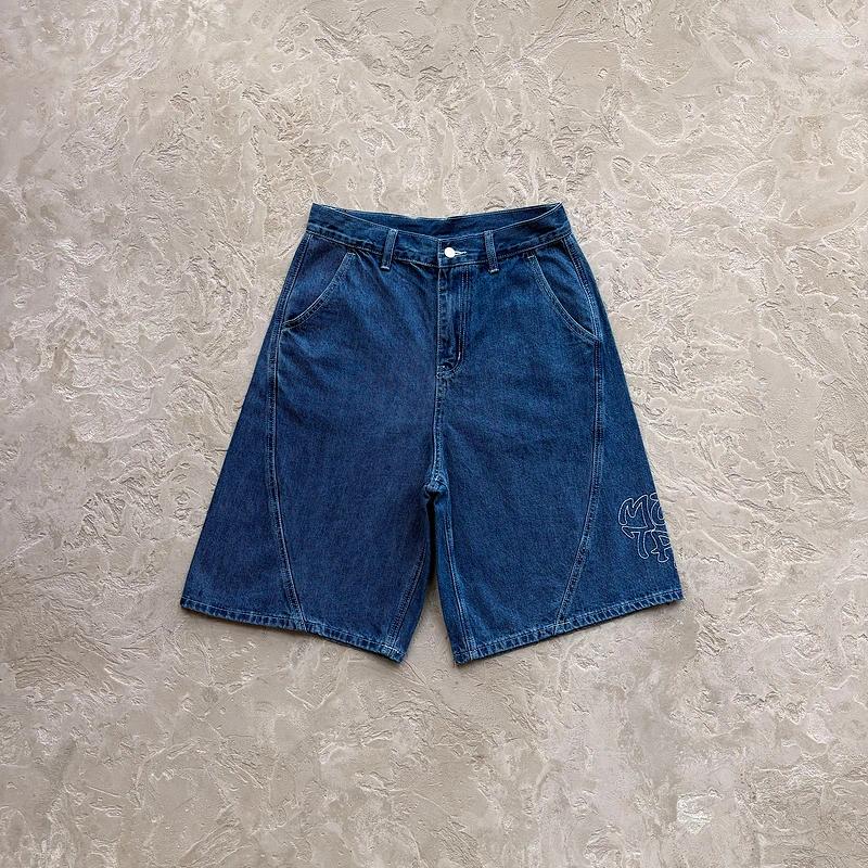 Men's Shorts Fashion Street Styl Harem Jeans COTTON Summer Harajuku Hip Hop Unisex Men Women Casual Loose Pant Dark Blue