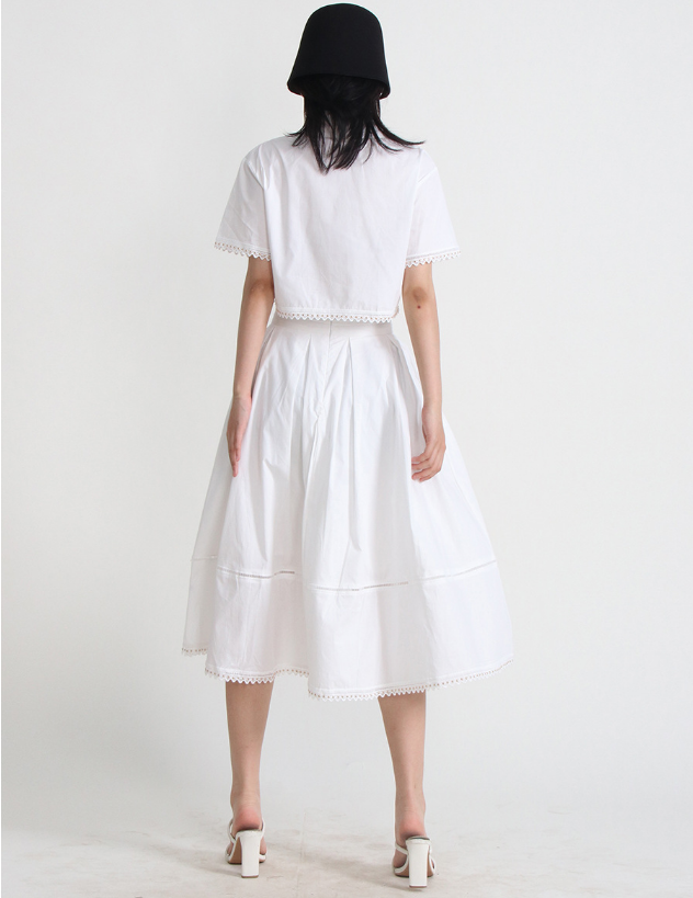 2026 new style commuting style stand up collar embroidered shirt+long skirt fashion two-piece set for women