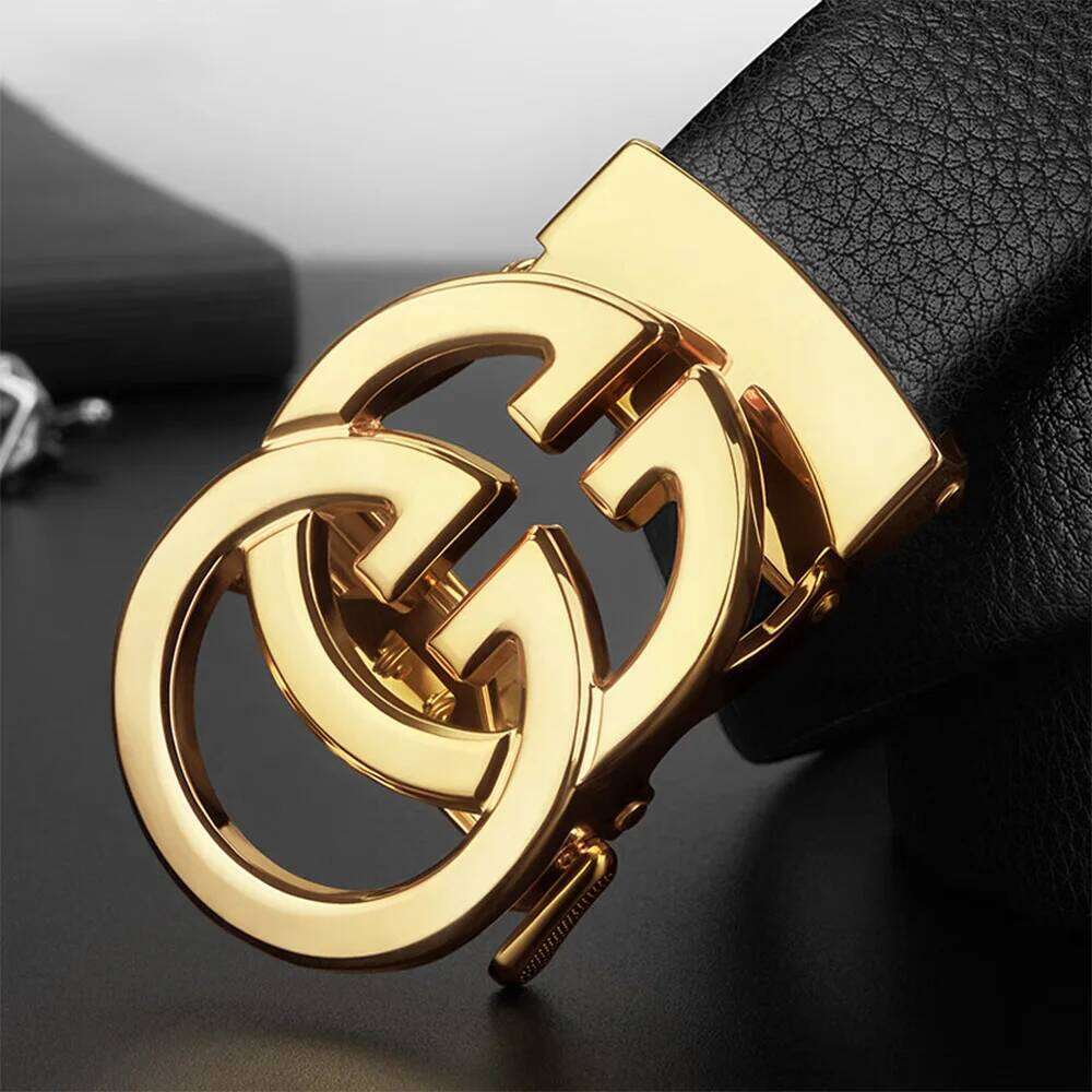 Famous Genuine Leather Male Business Men Belts For Pants Jeans Strap High Quality Designers Buckle