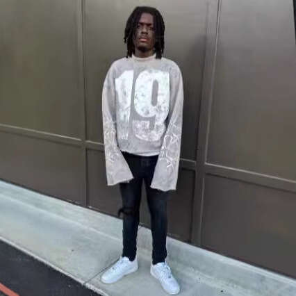 Gothic Street Style Digital Print Pattern T-Shirt Fashion Hip Hop Harajuku Retro Y2K Men's Casual Sweatshirt