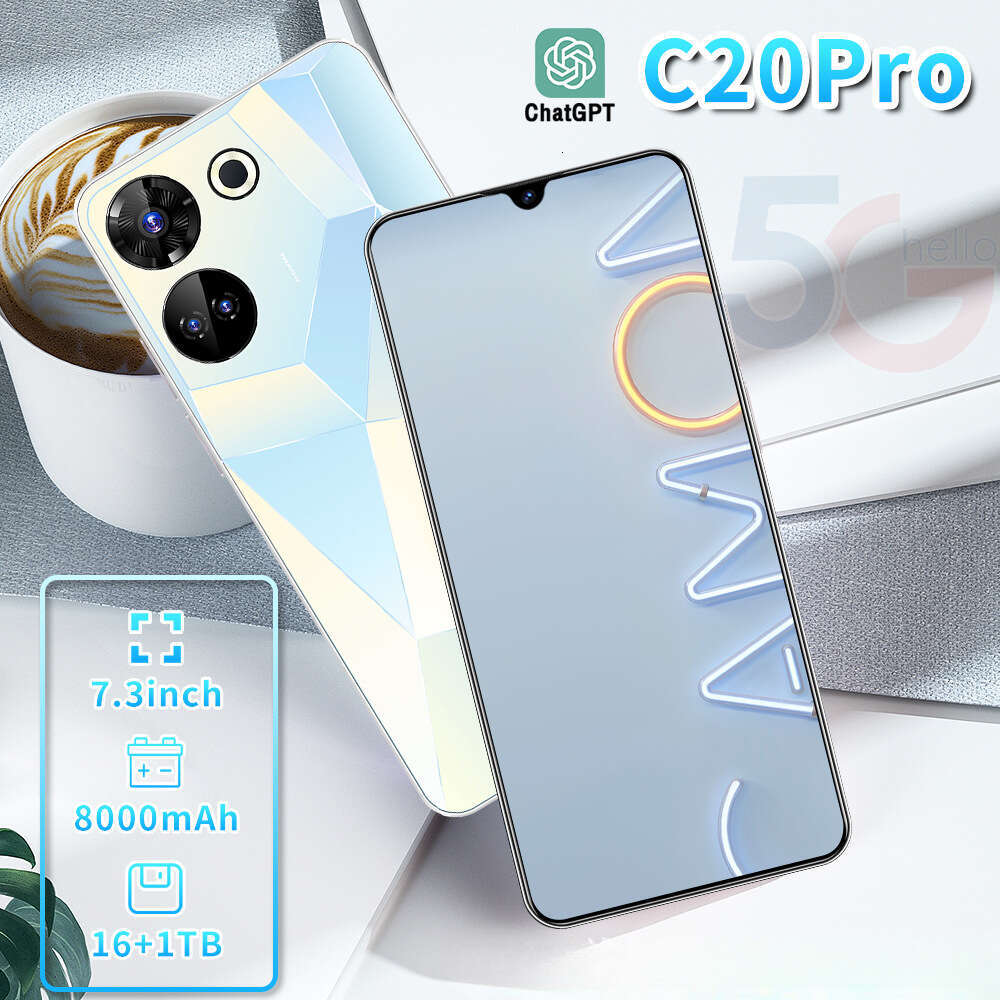Famous brand's new cross-border mobile phone C20Pro hot selling intelligent 16+1T large memory large screen cross-border mobile phone source whol