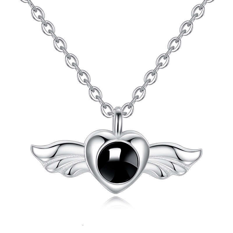 Factory Wholesale 520 Love Memory Necklace S925 Silver Angel Projection Pendant with 100 Languages for Women