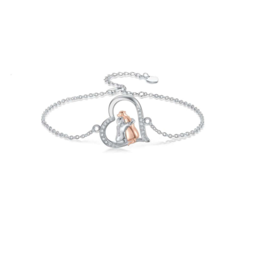 S925 Sterling Silver Curved Foot Chain for Women Cute Animal Walking Cat Design Simple Personality Collarbone Bracelet