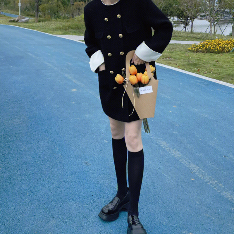 2026 Winter New Luxury Sexy Women's Dress - Christmas Two-color Two-button Loose Little Chino Style Dress - Wholesale