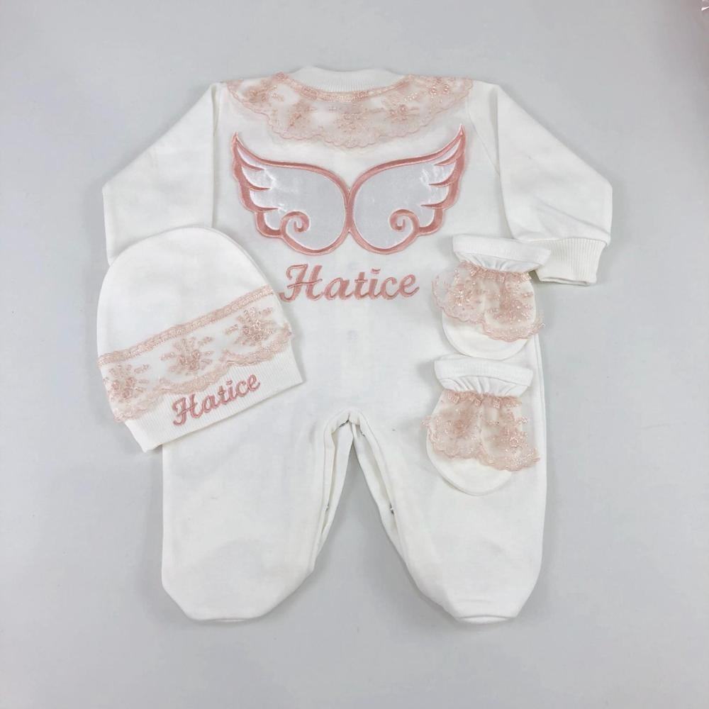 Rompers 4pcs Crown Jewelry Welcome Home Romper Baby Clothing Name Personalized Girl Boy Toddler's Cotton Outfits born Gift 220919