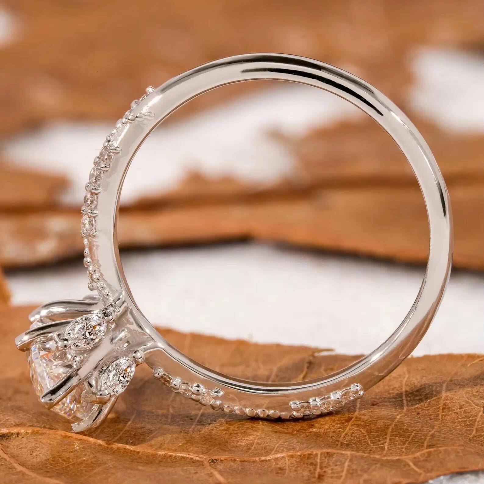 14K Solid Gold Lab Grown Diamond Engagement Ring IGI Certified HPHT Jewelry Bridal Gift Customer Lab Diamond Ring