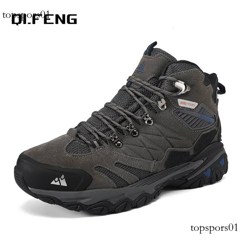 Men's Outdoor Hunting Tactical Sneaker Winter Snow Plush Warm Comfortable Non-slip Hiking Walking Genuine Leather Boots