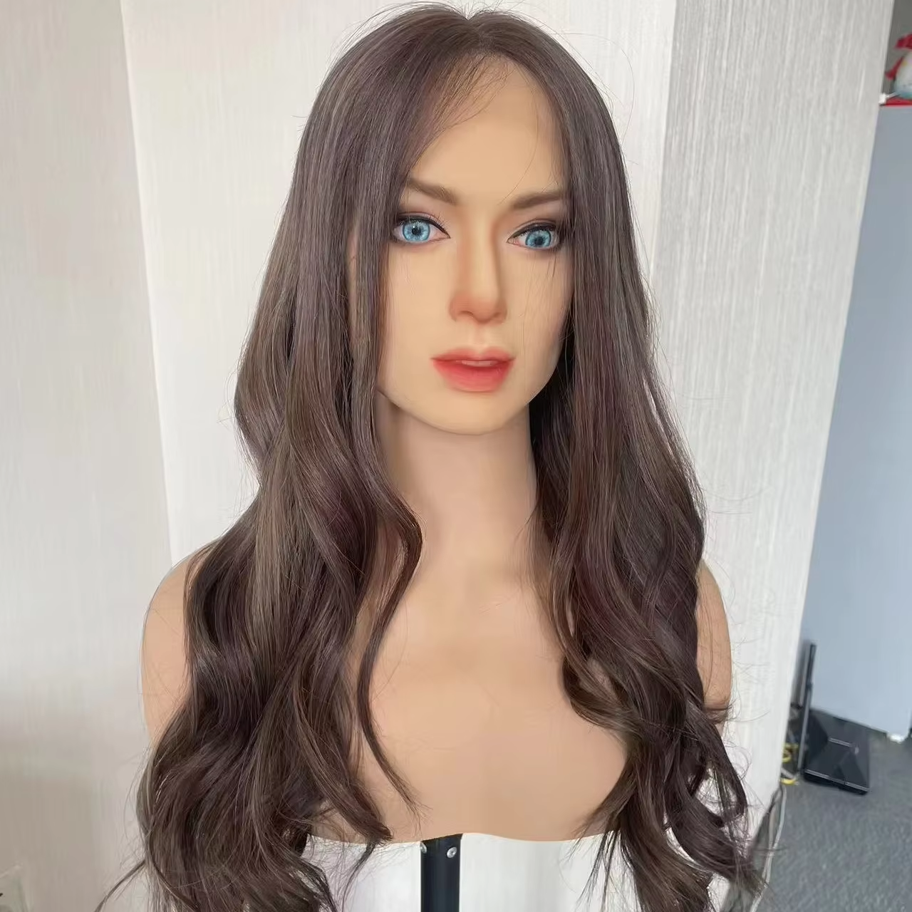 Top quality brown balayage human hair full lace wig dark brown body wave Hd lace european hair wig glueless dark brown wet wavy lace front wig