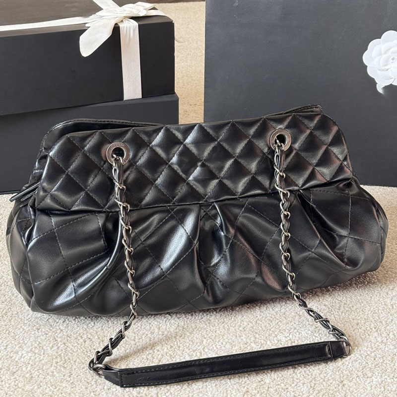 Fashion Cowhide Makeup Bag Luxury Women Shoulder Bag Designer Card Holder Hobo Underarm Bag Trend Wallet Purse Clutch Bag Vintage Handbag Street Casual Bag 38CM