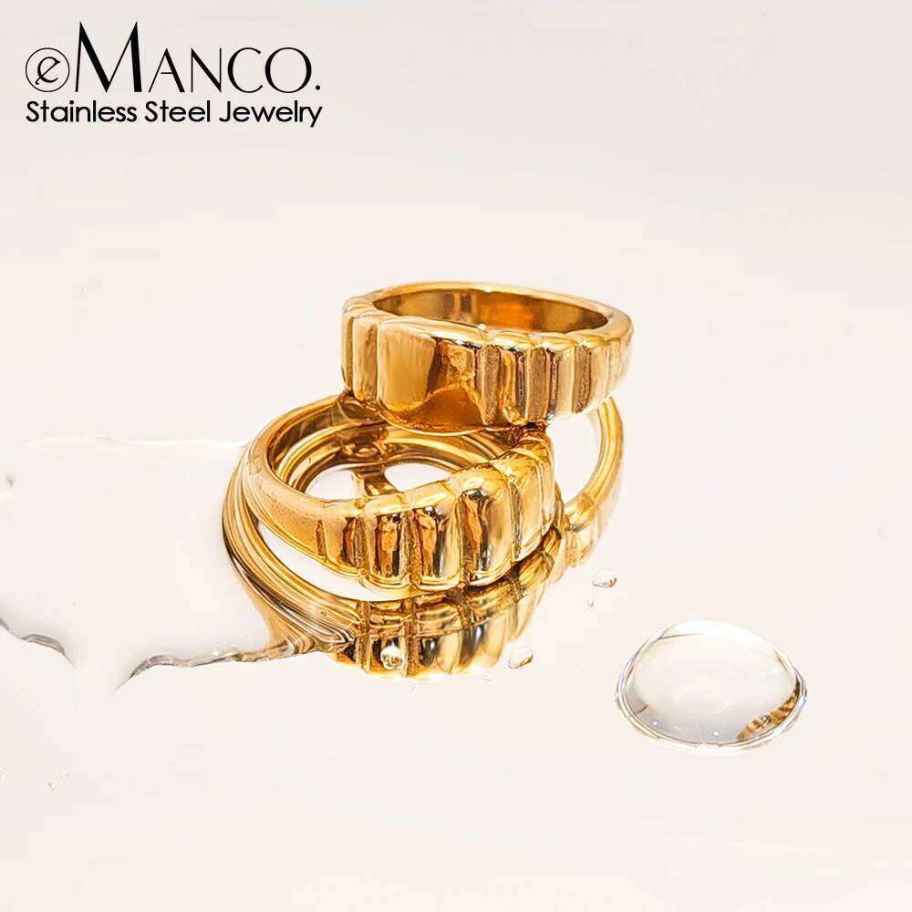 eManco Couple Bread Pattern Ring Twisted Stainless Steel Designer Personalized Rings Jewelry Ladies Fashion Gift
