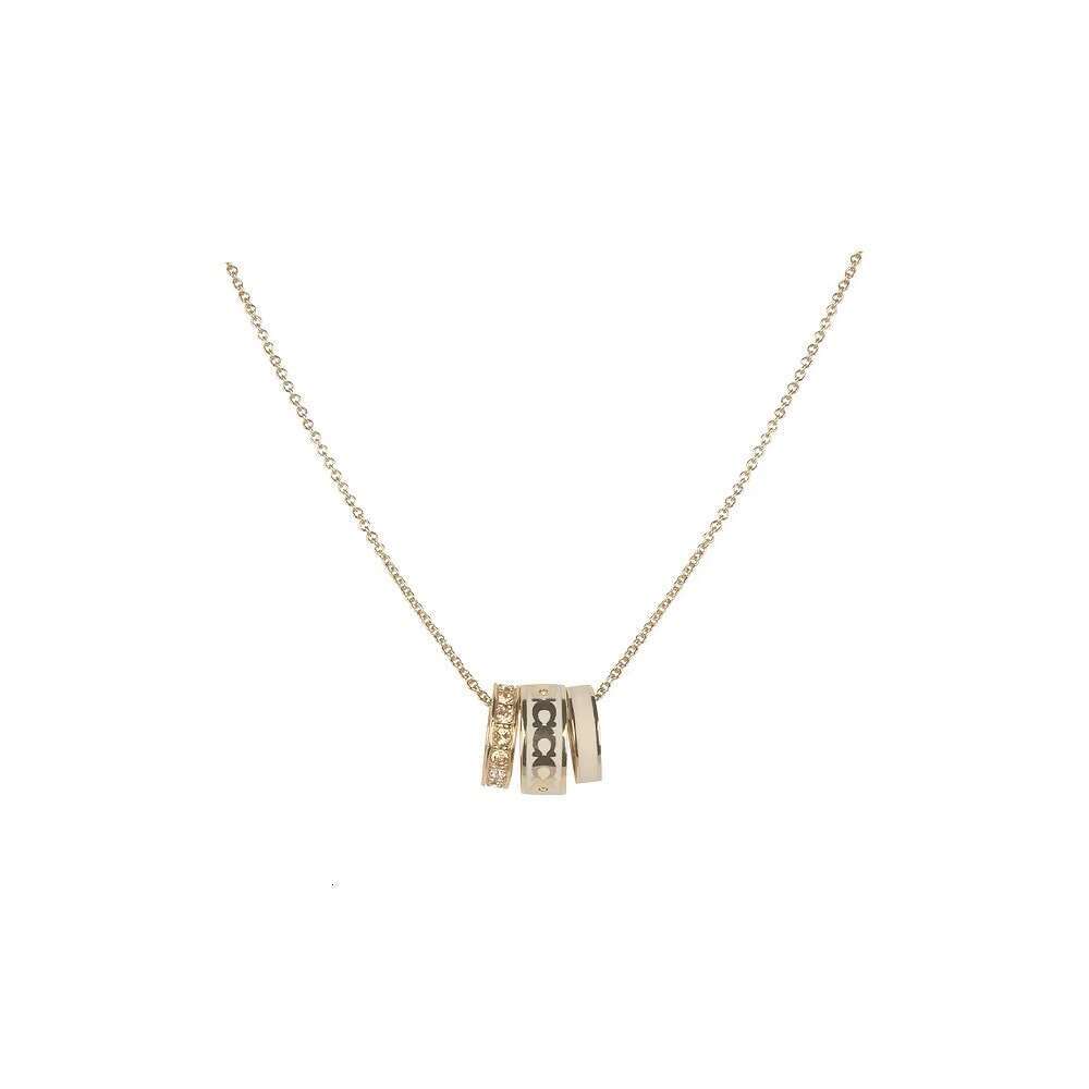 COA High Version Hot-Selling Women's Jewelry Classic Enamel Logo Three-Ring Necklace Valentine's Day Gift Collarbone Chain