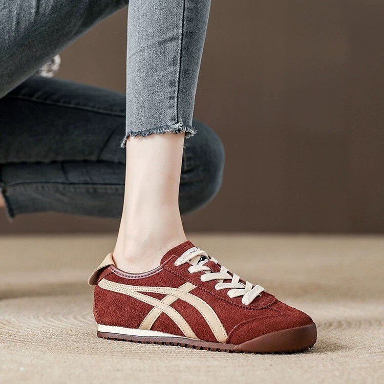 Ddmysports Dexun Women S Retro Sneakers Spring And Autumn New Round Toe Flat Lace Up Casual Single Shoes Outdoor Shoes