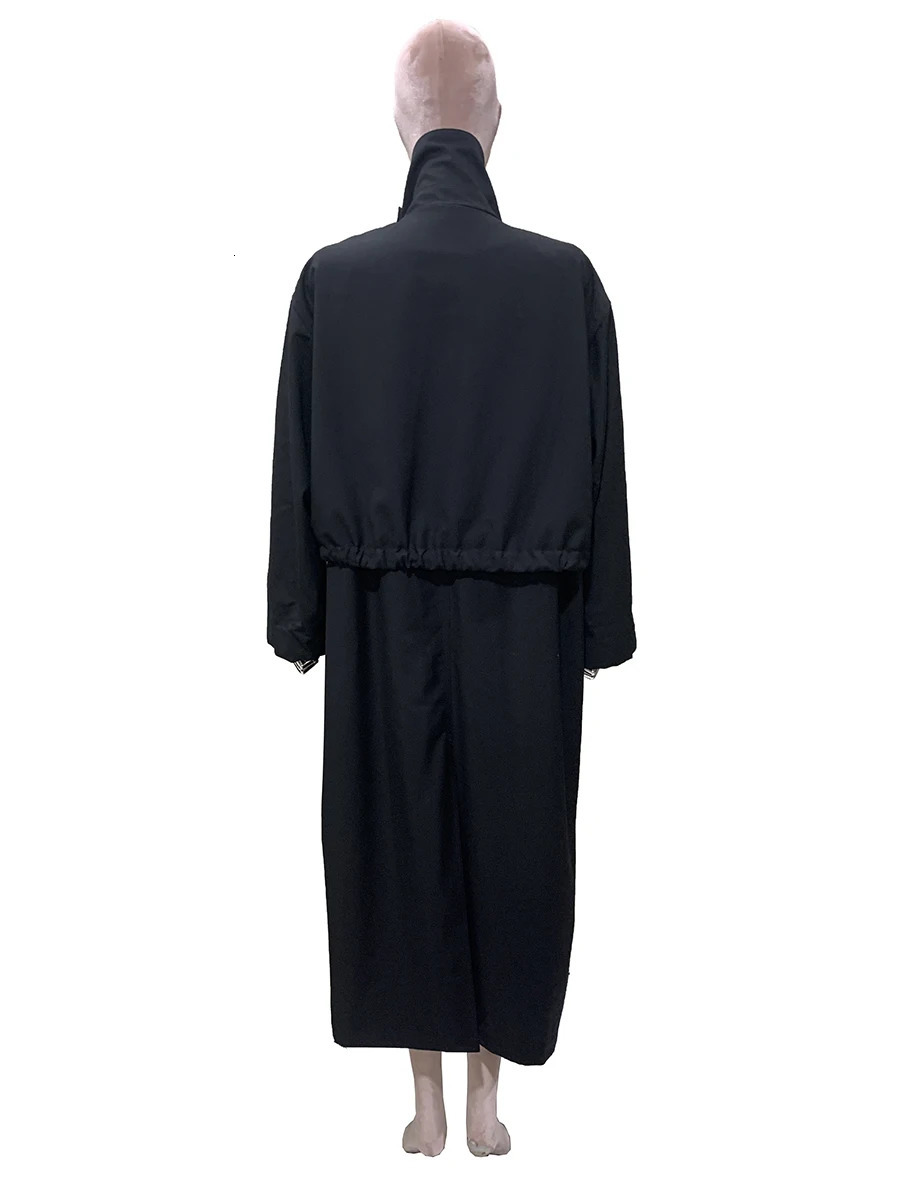 Mauroicardi Autumn Oversized Black Flowy Soft Thin Long Trench Coat for Women Loose Casual Korean Fashion Clothes Overcoat 2025 251231