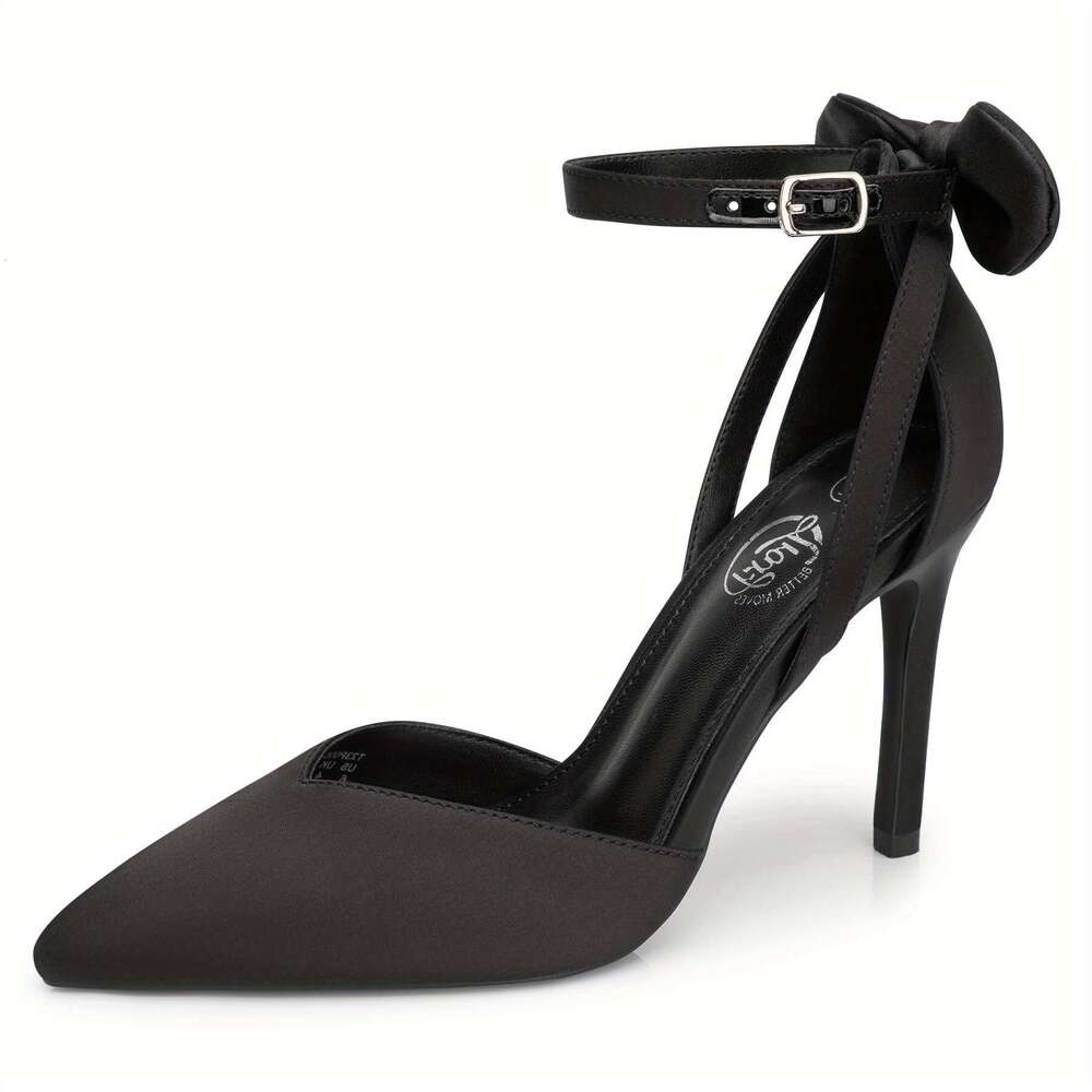 Trary Women Closed Women S Stiletto High Heels Pointed Toe Bow Knot Ankle Strap Inches Pumps Adjustable Buckle Womens Comfy Sexy Shoes For Wedding Cas