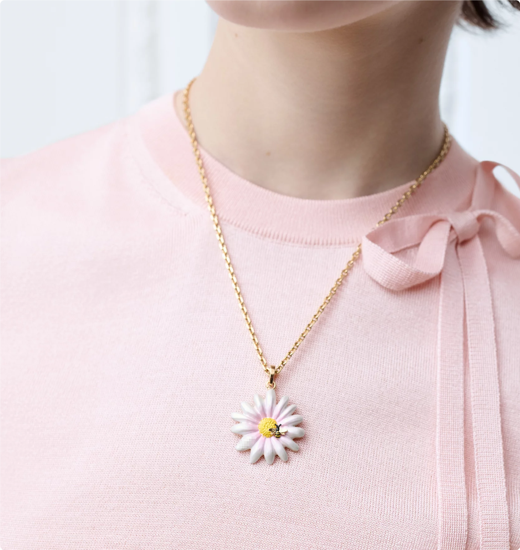 Daisy necklace Pendant permanent friend Luxury fine jewelry designer brand logo with box k gold Valentines birthday