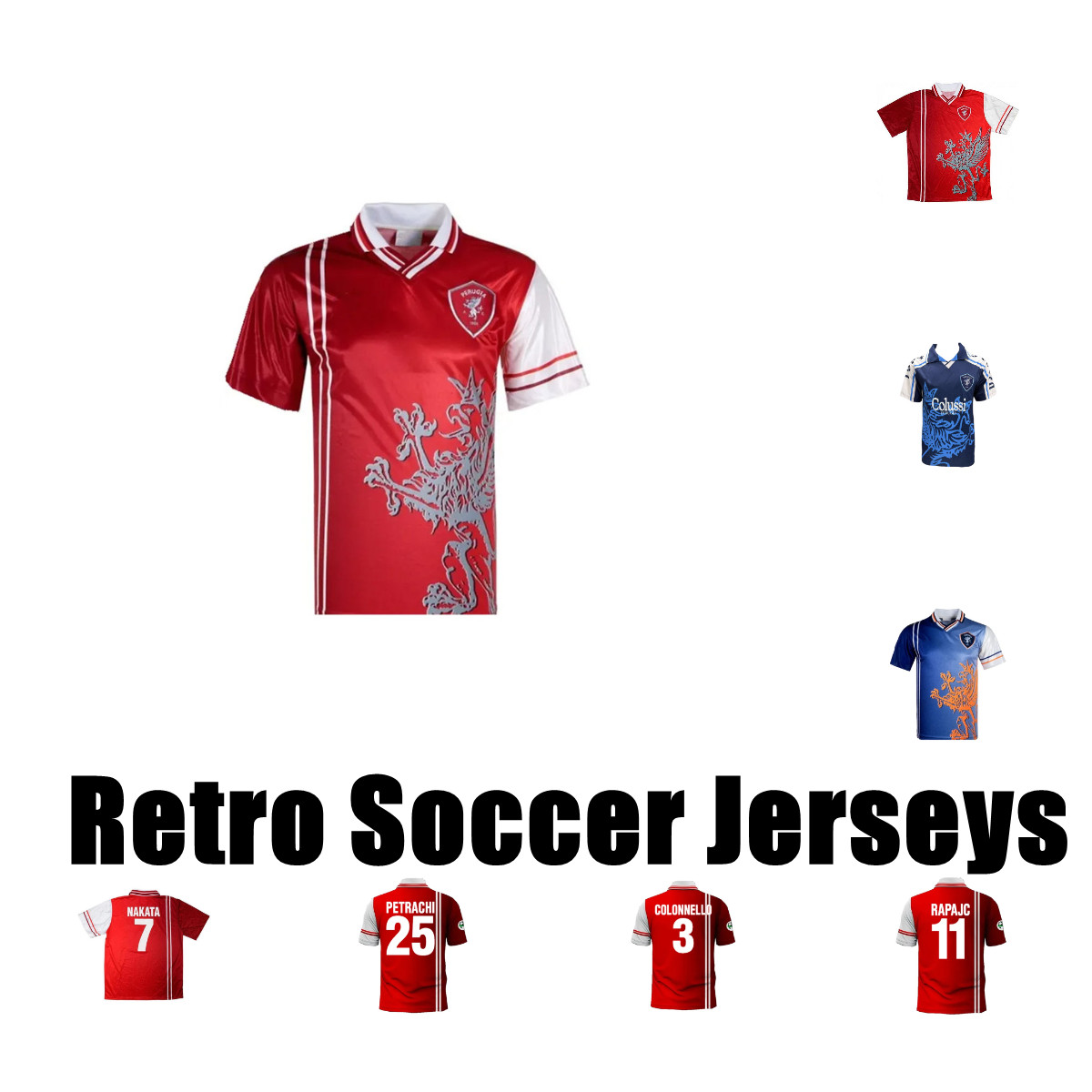 1998 1999 Perugia Retro soccer jersey NAKATA ZE MARIA uniform 97 98 Associazione Calcistica COLONNELLO BERNARDINI home away RAPAJC PETRACHI classic football shirt