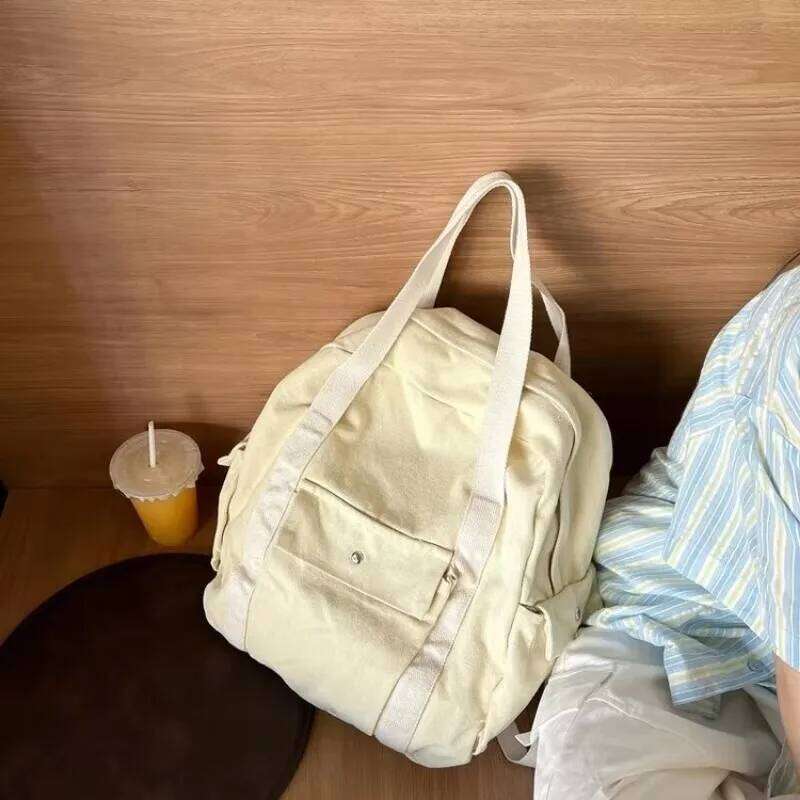 2026 Leisure Sport Classic Style Backpacks Solid Zipper Large Capacity Canvas Durable Shoulder Bags For Unisex Retro Casual Tote