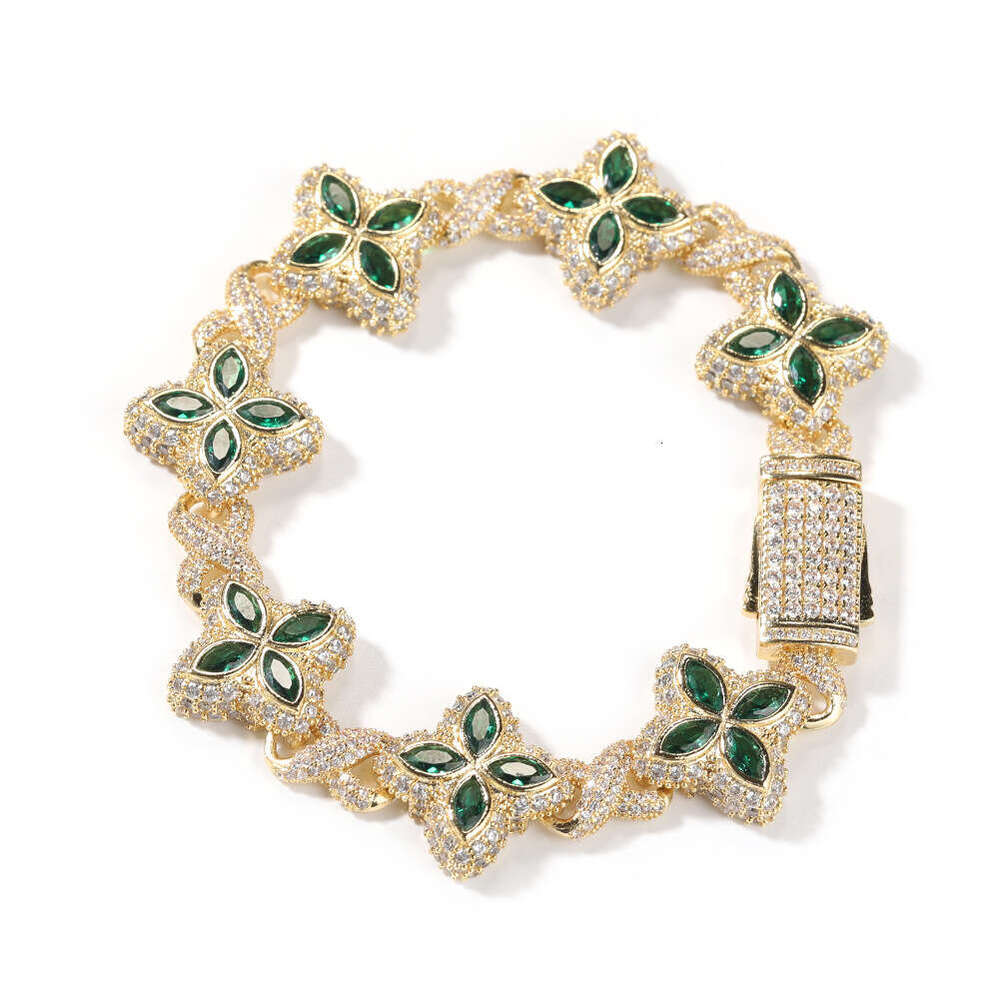 Uwin Full Leaf Bracelet Marquise Multicolor Iced Out CZ Infinite Chain Bracelets Punk Jewelry