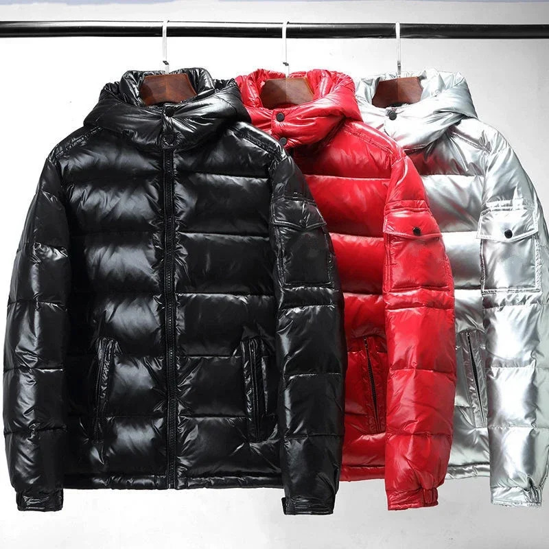 Korean style glossy washfree down jacket short couple fashion trend retro loose thickened white duck winter 251216